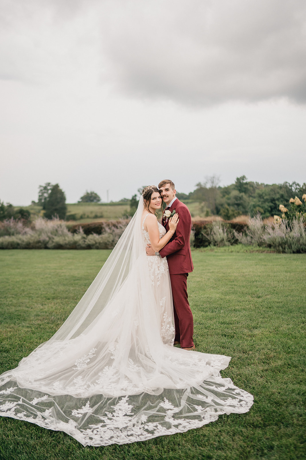 wedding couple at their Early Mountain Wedding in Northern Virginia